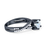 Twist Infinity Shank Ring Round Simulated Cubic Zirconia 925 Sterling Silver