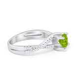 Twist Infinity Shank Ring Round Simulated Cubic Zirconia 925 Sterling Silver