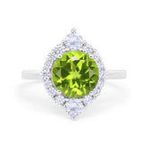 Fancy Design Art Deco Wedding Engagement Ring Round Cubic Zirconia 925 Sterling Silver