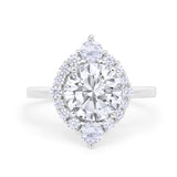 Fancy Design Art Deco Wedding Engagement Ring Round Cubic Zirconia 925 Sterling Silver