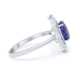 Fancy Design Art Deco Wedding Engagement Ring Round Cubic Zirconia 925 Sterling Silver