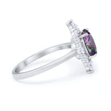Fancy Design Art Deco Wedding Engagement Ring Round Cubic Zirconia 925 Sterling Silver
