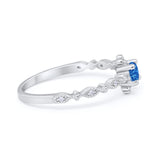 Petite Dainty Art Deco Ring Round Simulated Cubic Zirconia 925 Sterling Silver