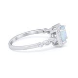 Halo Cushion Art Deco Wedding Engagement Ring Bridal Round Simulated Cubic Zirconia 925 Sterling Silver