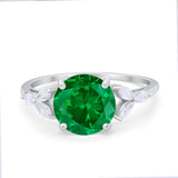 Large Stone Cocktail Art Deco Engagement Ring Round Cubic Zirconia 925 Sterling Silver