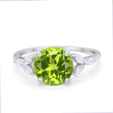 Large Stone Cocktail Art Deco Engagement Ring Round Cubic Zirconia 925 Sterling Silver