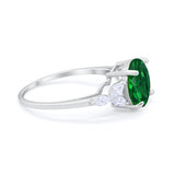 Large Stone Cocktail Art Deco Engagement Ring Round Cubic Zirconia 925 Sterling Silver