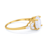 Large Stone Cocktail Art Deco Engagement Ring Round Cubic Zirconia 925 Sterling Silver
