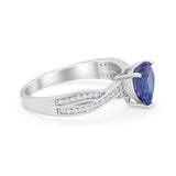Heart Infinity Shank Promise Ring Simulated Cubic Zirconia 925 Sterling Silver