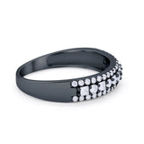 Art Deco Half Eternity Engagement Band Ring 925 Sterling Silver