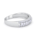 Art Deco Half Eternity Engagement Band Ring 925 Sterling Silver