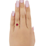 Halo Cushion Engagement Bridal Ring Simulated Cubic Zirconia 925 Sterling Silver