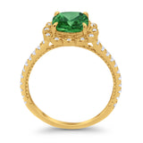 Halo Cushion Engagement Bridal Ring Simulated Cubic Zirconia 925 Sterling Silver