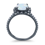 Halo Cushion Engagement Bridal Ring Simulated Cubic Zirconia 925 Sterling Silver