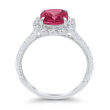 Halo Cushion Engagement Bridal Ring Simulated Cubic Zirconia 925 Sterling Silver