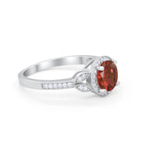 Art Deco Wedding Engagement Ring Halo Round Cubic Zirconia 925 Sterling Silver