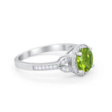 Art Deco Wedding Engagement Ring Halo Round Cubic Zirconia 925 Sterling Silver