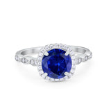 Art Deco Wedding Ring Band Bridal Set Large Round Cubic Zirconia 925 Sterling Silver