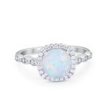 Art Deco Wedding Ring Band Bridal Set Large Round Cubic Zirconia 925 Sterling Silver