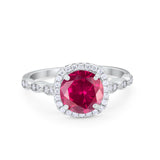 Art Deco Wedding Ring Band Bridal Set Large Round Cubic Zirconia 925 Sterling Silver