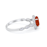 Art Deco Wedding Ring Band Bridal Set Large Round Cubic Zirconia 925 Sterling Silver