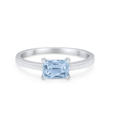 Radiant Cut Solitaire Wedding Engagement Ring Round Cubic Zirconia 925 Sterling Silver