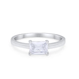 Radiant Cut Solitaire Wedding Engagement Ring Round Cubic Zirconia 925 Sterling Silver