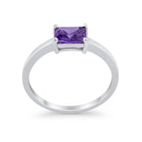 Radiant Cut Solitaire Wedding Engagement Ring Round Cubic Zirconia 925 Sterling Silver