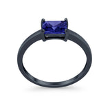 Radiant Cut Solitaire Wedding Engagement Ring Round Cubic Zirconia 925 Sterling Silver