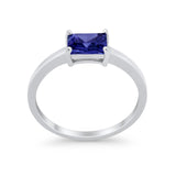 Radiant Cut Solitaire Wedding Engagement Ring Round Cubic Zirconia 925 Sterling Silver