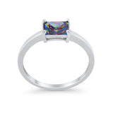 Radiant Cut Solitaire Wedding Engagement Ring Round Cubic Zirconia 925 Sterling Silver