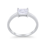 Radiant Cut Solitaire Wedding Engagement Ring Round Cubic Zirconia 925 Sterling Silver