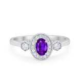Art Deco Wedding Ring Round Simulated Cubic Zirconia 925 Sterling Silver