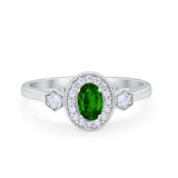 Art Deco Wedding Ring Round Simulated Cubic Zirconia 925 Sterling Silver