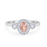 Art Deco Wedding Ring Round Simulated Cubic Zirconia 925 Sterling Silver