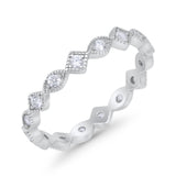 Full Eternity Wedding Band Ring 925 Sterling Silver