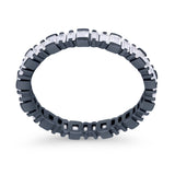 Baguette Princess Full Eternity Wedding Band Ring 925 Sterling Silver