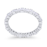Baguette Princess Full Eternity Wedding Band Ring 925 Sterling Silver