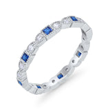 Art Deco Eternity Wedding Band Ring 925 Sterling Silver