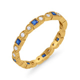 Art Deco Eternity Wedding Band Ring Round 925 Sterling Silver