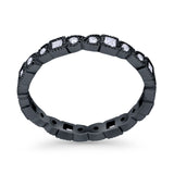 Art Deco Eternity Wedding Band Ring Round 925 Sterling Silver