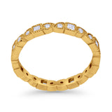 Art Deco Eternity Wedding Band Ring Round 925 Sterling Silver
