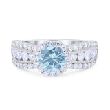 Vintage Style Engagement Bridal Ring Simulated Cubic Zirconia 925 Sterling Silver