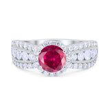 Vintage Style Engagement Bridal Ring Simulated Cubic Zirconia 925 Sterling Silver