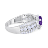 Vintage Style Engagement Bridal Ring Simulated Cubic Zirconia 925 Sterling Silver