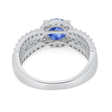 Vintage Style Engagement Bridal Ring Simulated Cubic Zirconia 925 Sterling Silver
