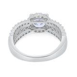 Vintage Style Engagement Bridal Ring Simulated Cubic Zirconia 925 Sterling Silver