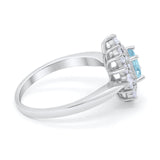 Cushion Cut Halo Engagement Bridal Ring Pear Round Cubic Zirconia 925 Sterling Silver