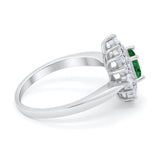 Cushion Cut Halo Engagement Bridal Ring Pear Round Cubic Zirconia 925 Sterling Silver