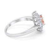 Cushion Cut Halo Engagement Bridal Ring Pear Round Cubic Zirconia 925 Sterling Silver